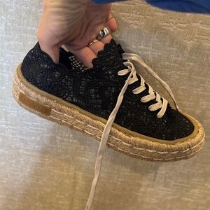 SeaVees Coronado Black Lace Espadrille Sneakers